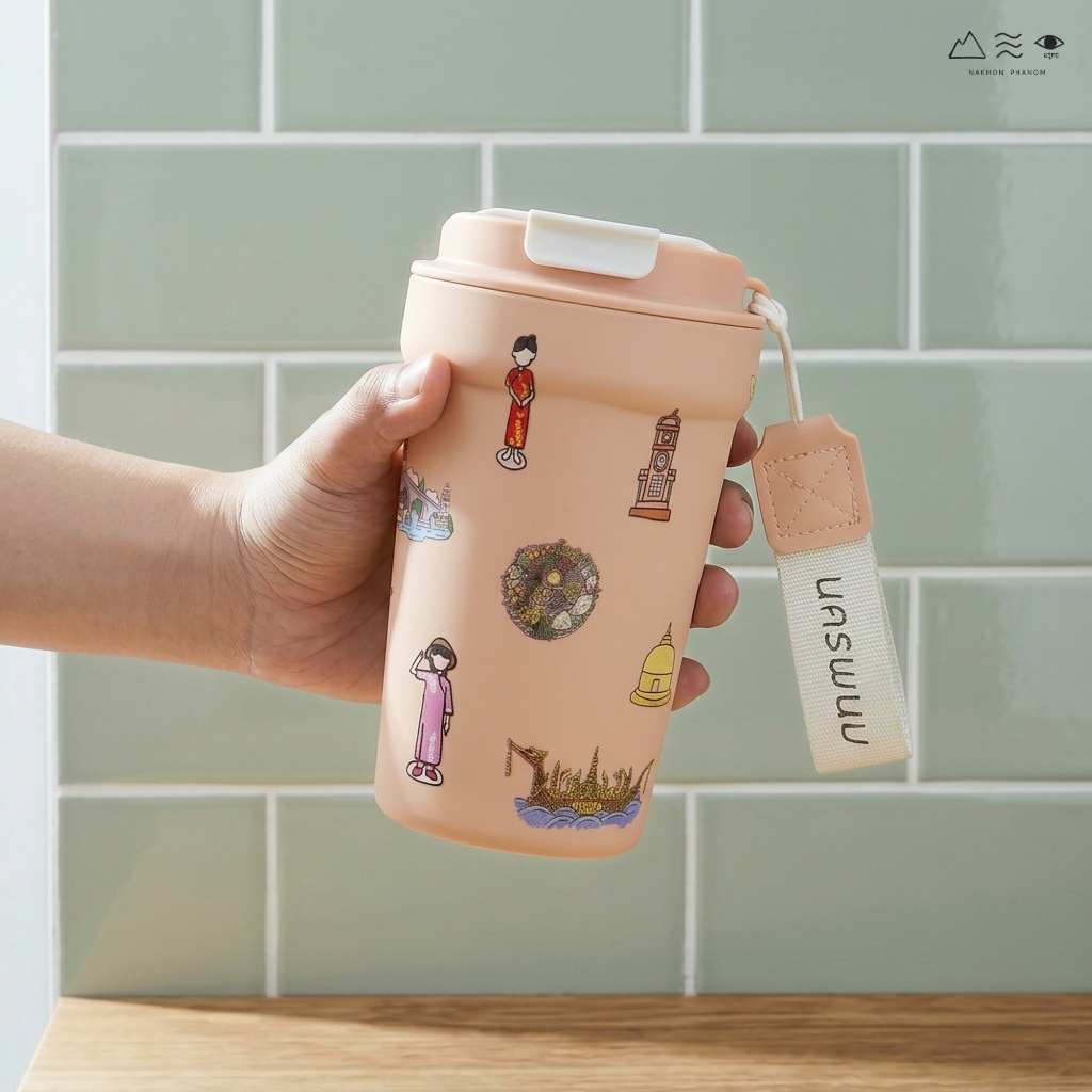 แก้วเก็บอุณหภูมิ นครพนม Soft Power 12 Oz สีพีช – โปรปัง