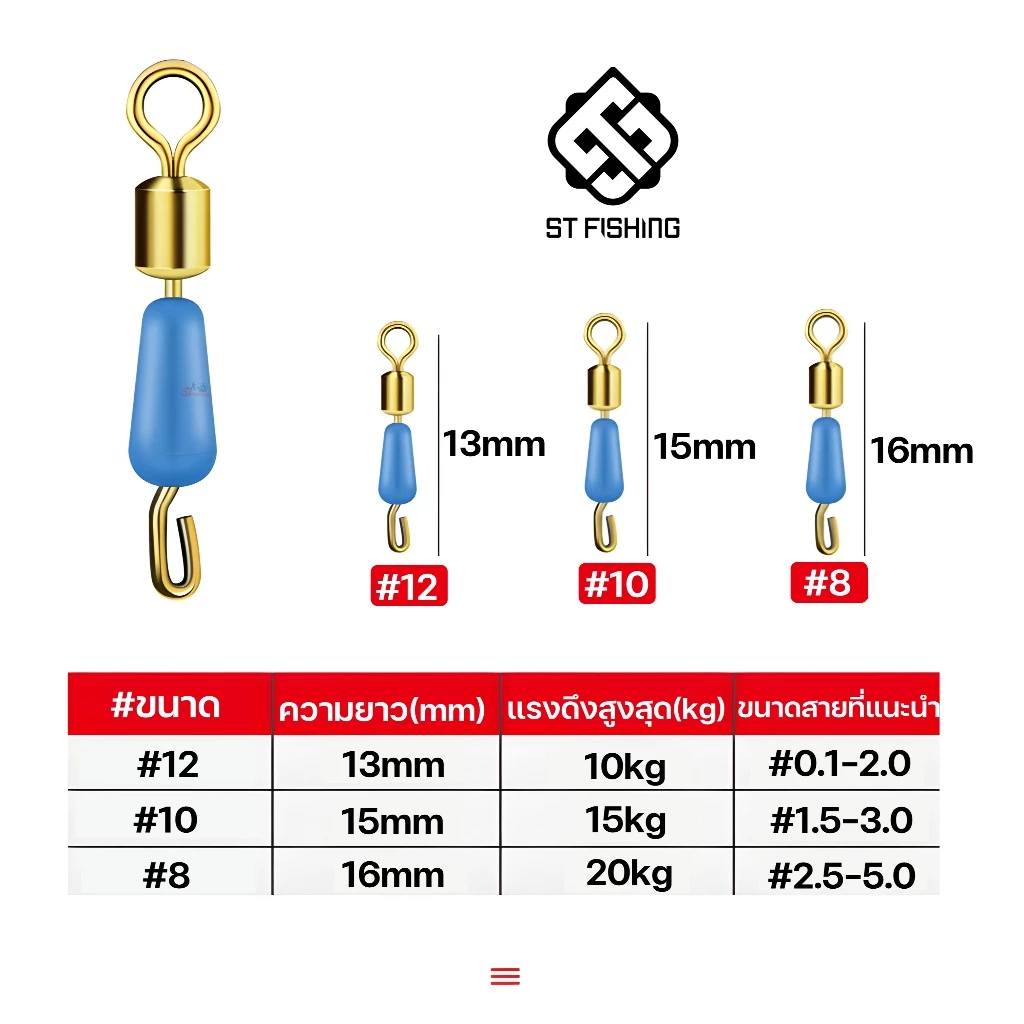 ชุดเกี่ยวสายหน้าแบบปลดไว ST วัสดุซิลิก้า สีฟ้า (1 กล่อง มี 20 ตัว)