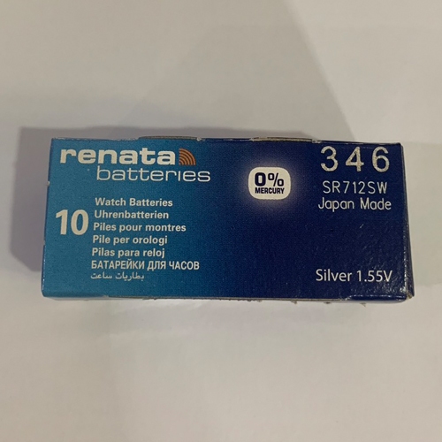Renata ถ่านกระดุม 346 หรือ SR712SW, SR712 จำหน่ายยกกล่อง จะมี 10เม็ด