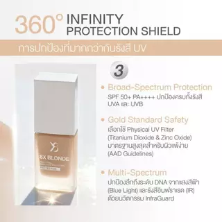 Y8 8X Blonde Sunscreen SPF 50+ PA++++ รองพื้นกันแดดหน้าเงา ผิวกระจก คุมมัน กันน้ำ ปกปิดเรียบเนียน