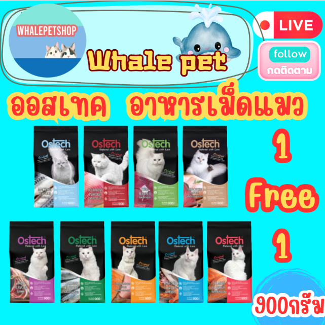 (1 แถม 1) ออสเทค ออริจินัล อาหารเม็ดแมว 900 กรัม
