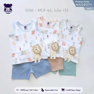 Mami Baby ชุดอยู่บ้านเด็กอ่อน 3-24 เดือน เสื้อกล้ามคอกลม+กางเกงขาสั้น (1 ชุด) | Babytrend