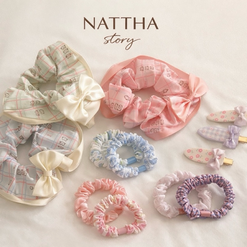 Pastel Cute Hair Set เซ็ตยางมัดผม & กิ๊บติดผม ลายพาสเทล เซ็ตของขวัญ gift set