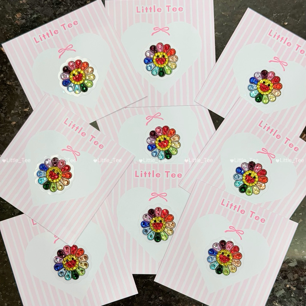 Murakami flower Jewel Sticker 🌸✨ สติกเกอร์คริสตัลเพชรวิ้งลายดอกมุราคามิ งาน Handmade