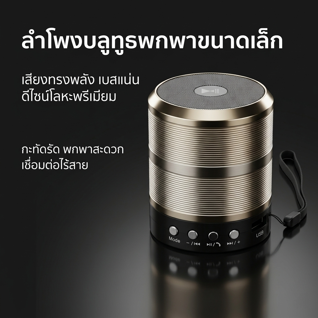 WS-887 ลำโพงบลูทูธ เบสหนัก เสียงดัง เสียงดี รองรับ USB TF Card