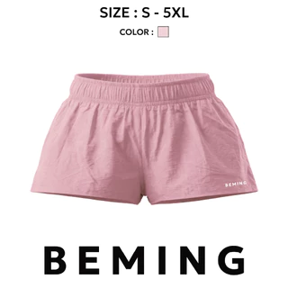 Bemingshorts050(XS-5XL)-Riko Shorts - กางเกงขาสั้นผ้าร่มเอวยางยืดดีไซน์เรียบ