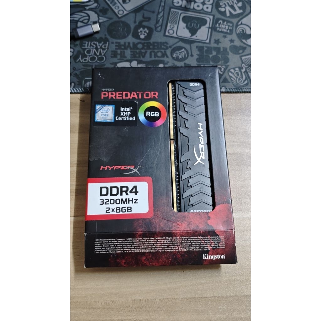 Kingston HyperX Predator RGB DDR4 16GB (8GBx2) Bus 3200MHz CL16 แรมพีซี ประกันศูนย์สภาพใหม่มือสอง