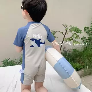 Babyonline(Y383)B5-ล่าง3 (ส่งด่วน1วัน)ชุดว่ายน้ำเด็ก ชุดบอดี้สูทว่ายน้ำสำหรับเด็กผู้ชายลายการ์ตูนสุดน่ารัก