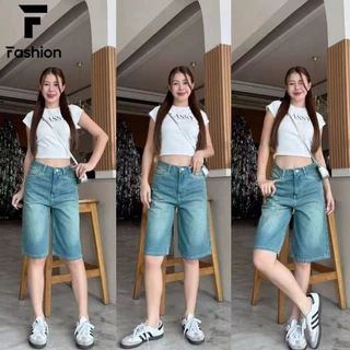 กางเกงยีนส์ขาสั้น เอวสูง ทรงหลวมขากว้าง เกาหลีสายวินเทจ ใส่สบายไม่อึดอัด ถูกใจสาวขาช้อป