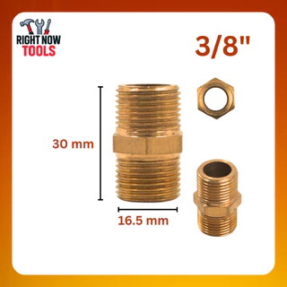 นิปเปิ้ลทองเหลือง ไม่ชุบ ไม่ลอก เกลียวมาตรฐาน 1/8” - 1” แข็งแรง ทนสนิม งานประปา/ลม