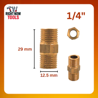 นิปเปิ้ลทองเหลือง ไม่ชุบ ไม่ลอก เกลียวมาตรฐาน 1/8” - 1” แข็งแรง ทนสนิม งานประปา/ลม