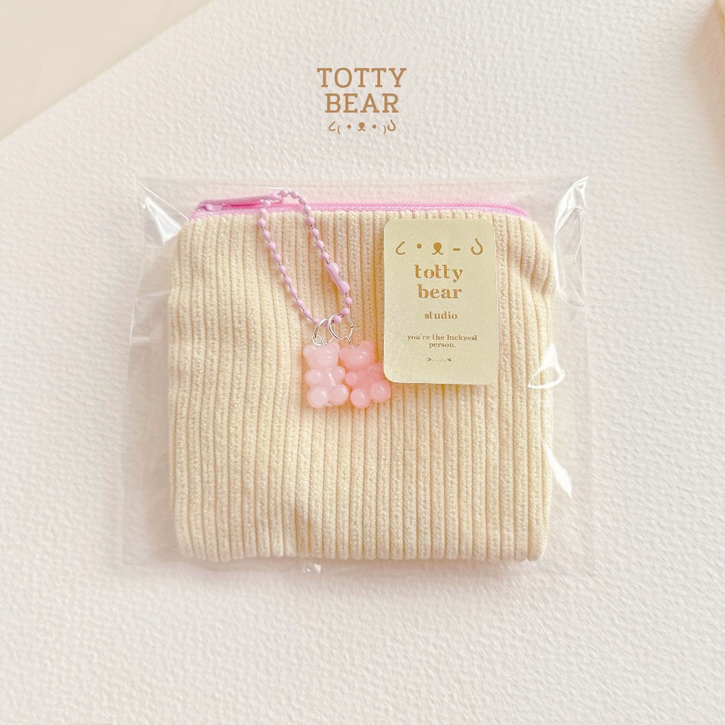 🍋 𝐅𝐥𝐮𝐟𝐟𝐲 cream 𝐩𝐨𝐮𝐜𝐡 🐻 ʕ•ᴥ•ʔ กระเป๋าลูกฟูกซิปครีม ใส่เหรียญ สตางค์ มีถึง 10 สีพาสเทลน่ารัก