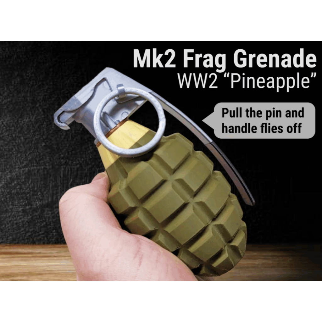 ของเล่นระเบิดจำลอง โมเดลระเบิดมือ Mk 2 Pineapple คันบังคับดีดตัวได้