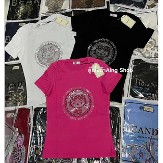 สำหรับสาวไซส์เล็กเสื้อรีดเพชรป้ายU+เข้ารูปสวย ผ้ายูนิโคล่