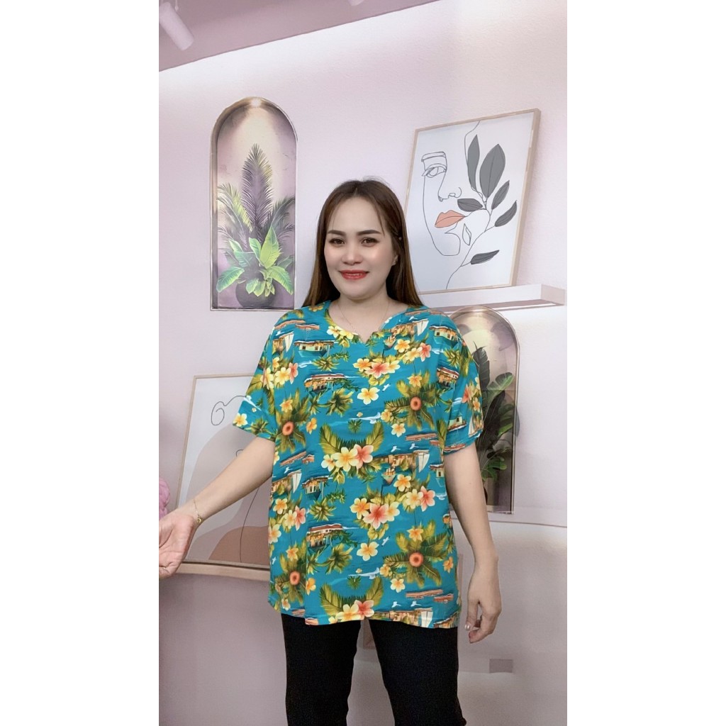 เสื้อสปัน เสื้อสาวอวบ ไซส์ใหญ่ เสื้อสงกรานต์ ผ้านิ่มใส่สบาย รุ่น1014