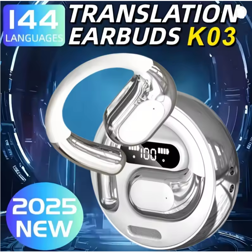 AI Translation Earbuds Real Time, 144 Language Translator Earbuds for iPhone and Android 3-in-1 Tran