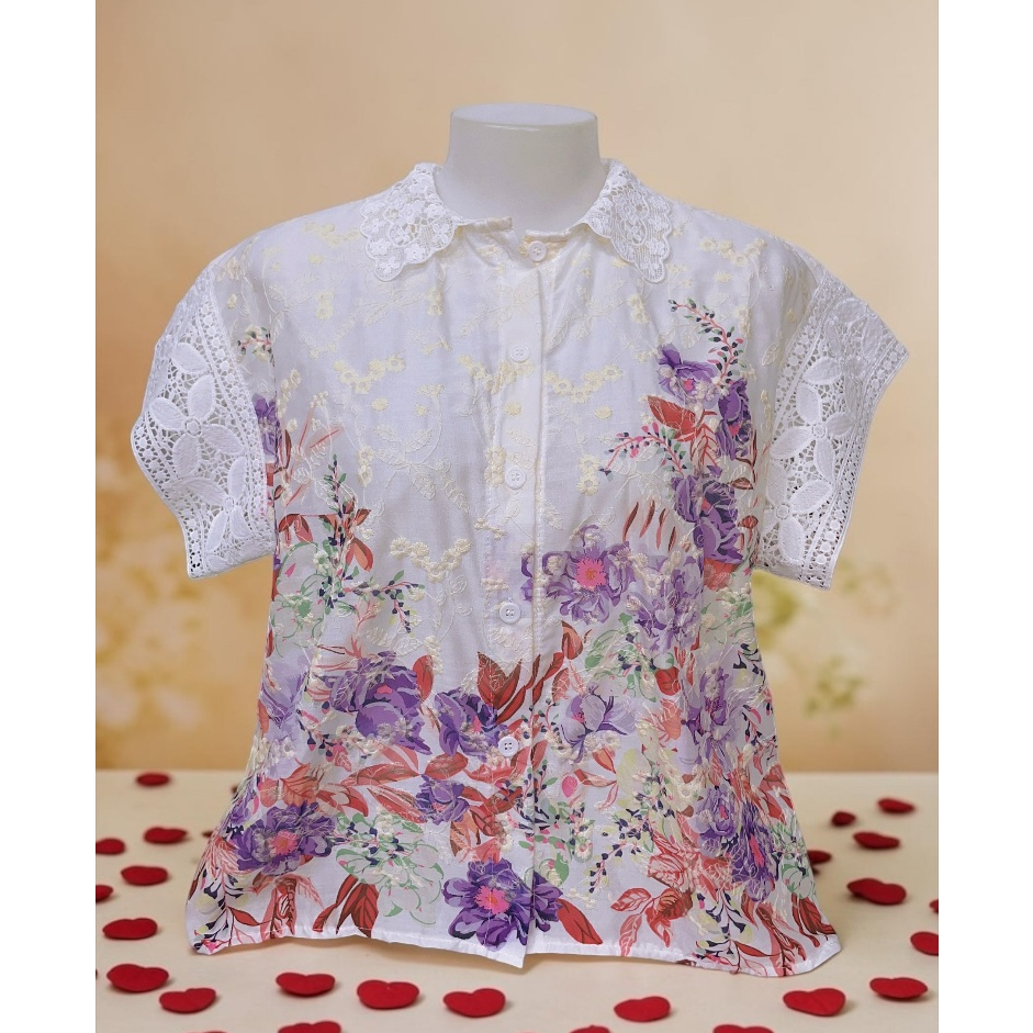 เสื้อลูกไม้ซีทรู รอบอก38-42/44-46/48-52นิ้ว มี3ไซส์ ฟรีไซส์มีซับใน ใส่งานบุญ งานแต่ง งานบวช แขนระบาย