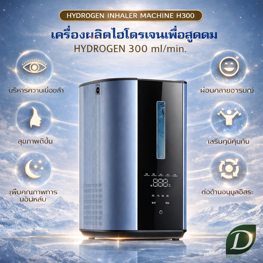 เครื่องผลิตไฮโดเจน รุ่น H300 เพื่อสูดดม HYDROGEN INHALER MACHINE H300