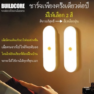 ไฟหัวเตียง ไฟติดผนังแบบไร้สาย ไฟเซนเซอร์ตรวจจับการเคลื่อนไหว COB AUTO Sensor ไฟรีโมท ไฟติดทางเดิน BuildCore