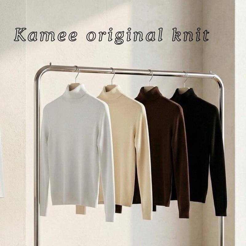 Kamee เสื้อไหมคอเต่าพรมผสมขนแกะ(wool)กันหนาว รุ่นไม่บุขน