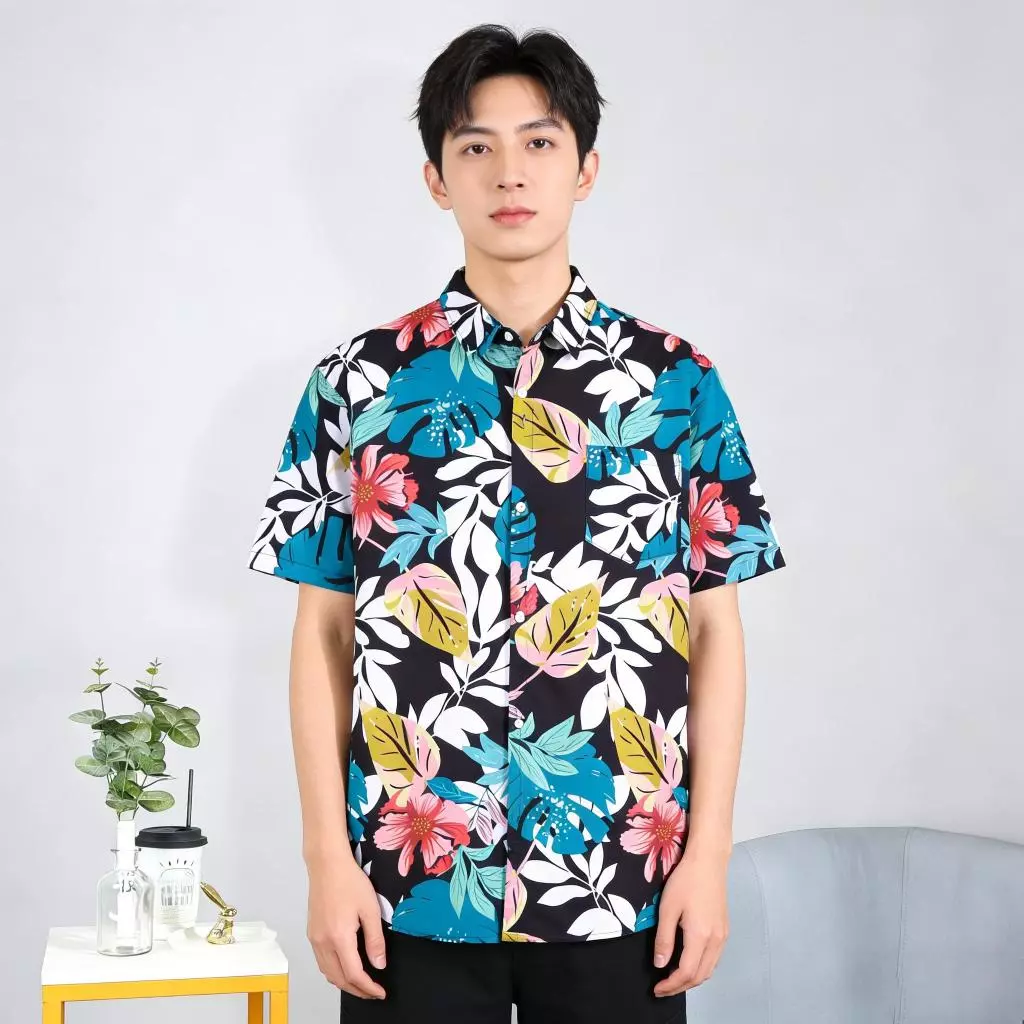เสื้อผู้ชายลายดอกแขนสั้น สไตล์วินเทจ thumbnail 8