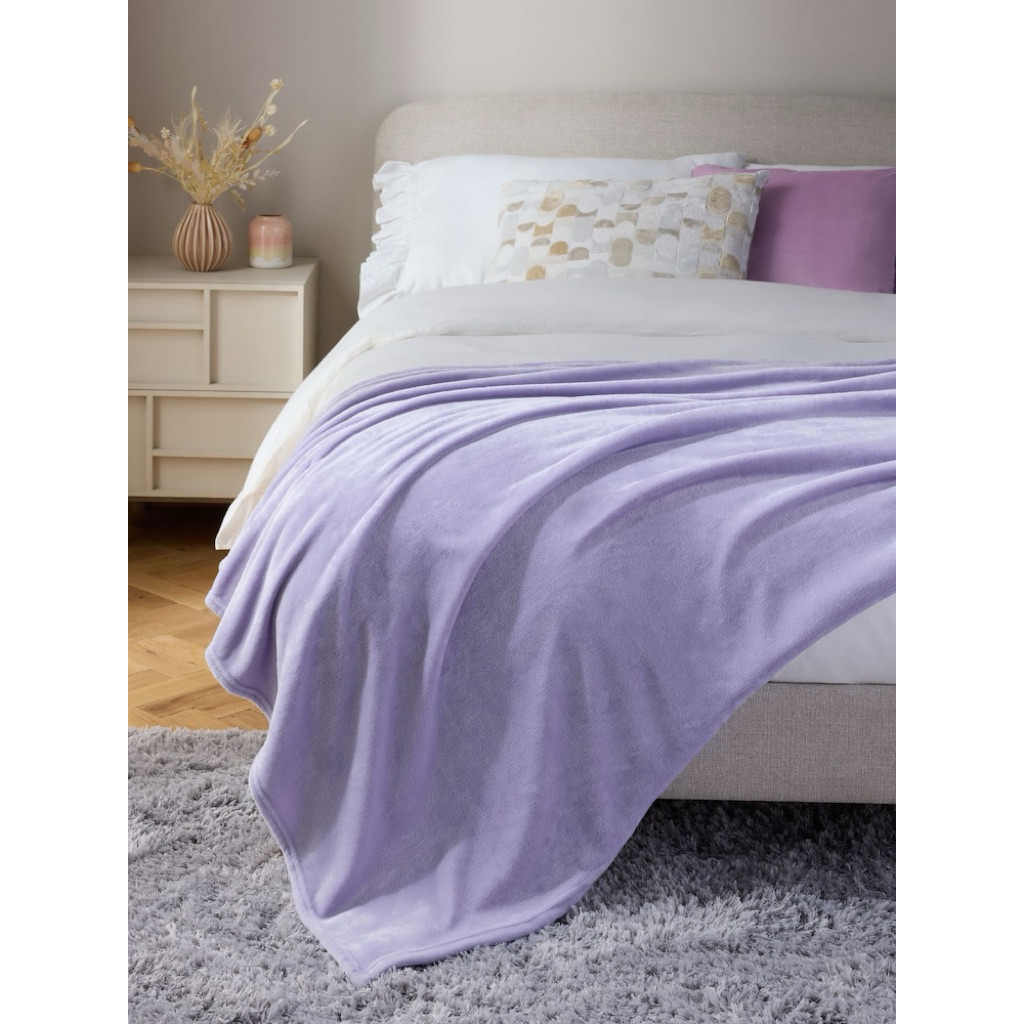 LOUNGE THROW ผ้าห่มสีม่วง ผ้านุ่ม ผืนใหญ่ 🌈ขนาด 1.8 mx2.2 m