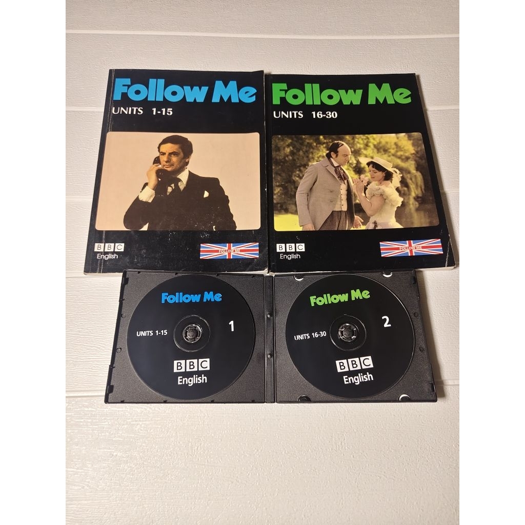 (เซ็ท 2 เล่ม) เล่ม 1 และ 2 หนังสือ Follow me ภาษาอังกฤษ BBC และ CD เสียง พร้อมส่ง