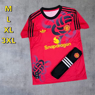 ชุดฟุตบอลชุดกีฬาเสื้อพร้อมกางเกงผ้านิ่มเย็นใส่สบายขนาดไซร้M L XL 3XL