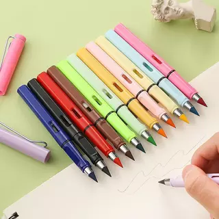 เซต 12 สี ดินสอไร้ถล่ม ดินสอใช้ไม่หมด ไม่ต้องเหลา เขียนลื่น ลบได้ ปากกาไร้หมึก ดินสออมตะ สำหรับวาดรูป ระบายสี