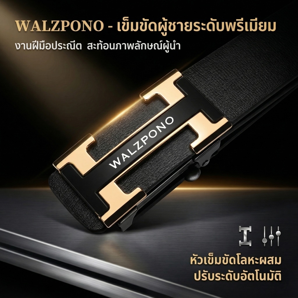 เข็มขัดผู้ชายหรู ออโต้ หัวหมุน ดีไซน์พรีเมียม หนังแท้ ใส่แล้วดูแพง ปรับได้ ใส่สบาย เข็มขัดทำงาน/ออกงาน ส่งไว