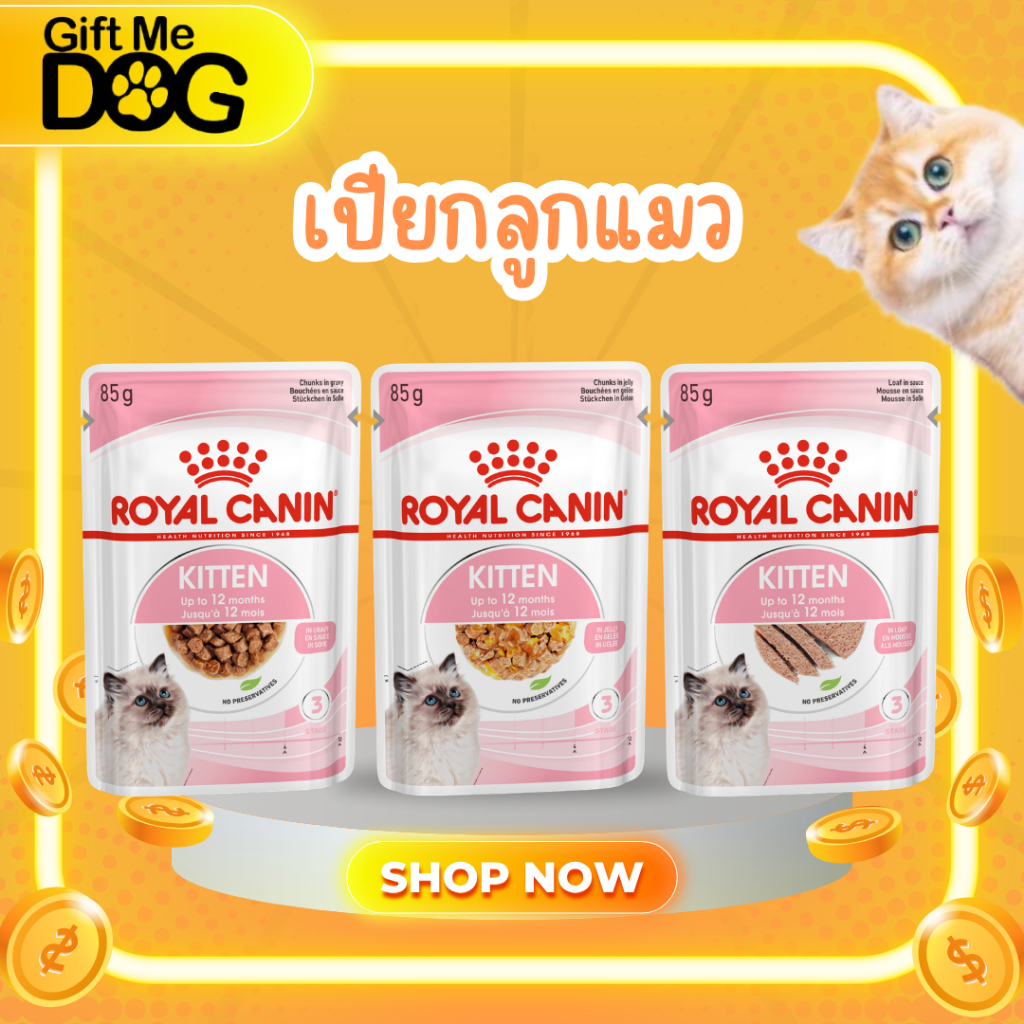 Royal Canin Pouch Kitten โรยัลคานิน อาหารเปียกสำหรับลูกแมวขนาด85g ยกโหล