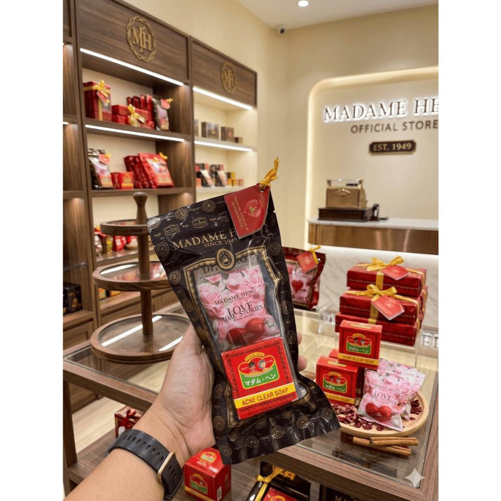 มาดามเฮง Madame Heng (Gift set) รุ่น Acne Clear Soap50 กรัม + Time Soap 30 กรัม