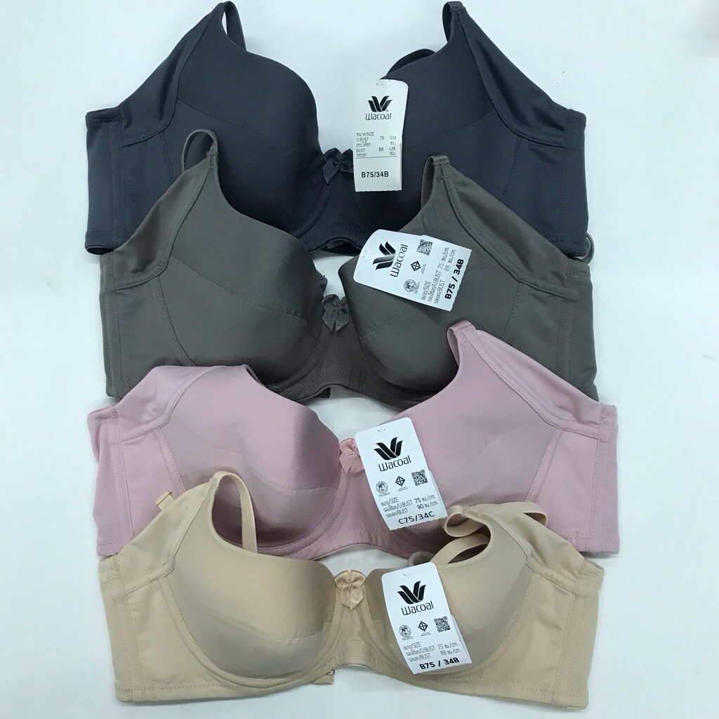 เสื้อใน Wacoal Basic Bra รุ่น WB9920 สีน้ำตาล 4/5 cup เสริมโครง เสริมฟองบาง ช่วยเก็บกระชับทรง เก็บเน