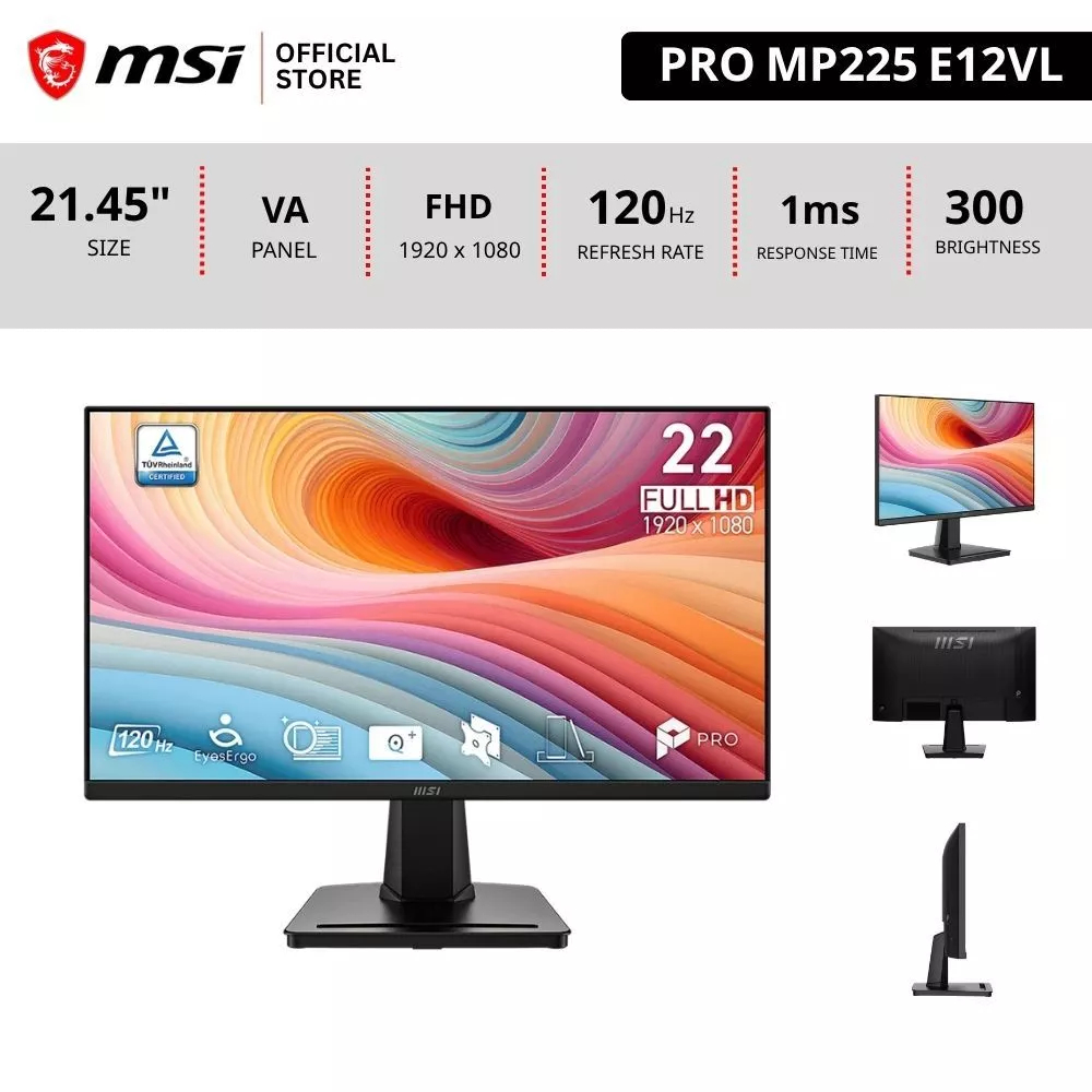 MSI PRO MP225 E12VL จอคอมพิวเตอร์ 21.45" Monitor 120Hz