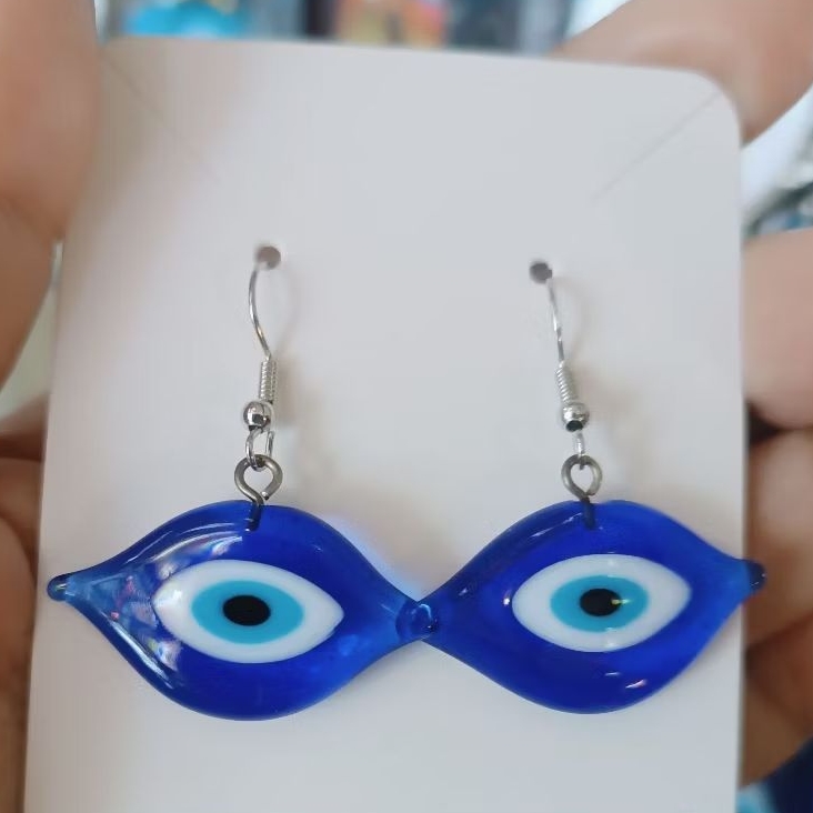ต่างหูแก้วevil eye🧿🇹🇷