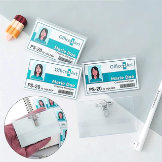 ป้ายชื่อติดหน้าอก 50ชิ้น ป้ายชื่อ เข็มกลัด+คลิปหนีบ ป้ายชื่อพนักงาน PVC Name Tag ง่ายต่อการติดตั้ง ใช้งานง่าย