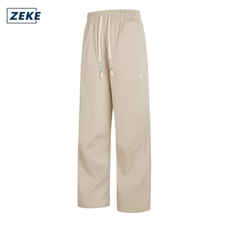 ZEKE B0063 กางเกงขายาวทรงตรงสำหรับผู้ชาย มี 3 กระเป๋า ปักโลโก้ ทรงหลวม ลำลอง เรียบง่าย เหมาะสำหรับใส่ทำงาน หรือใส่คาร์โก
