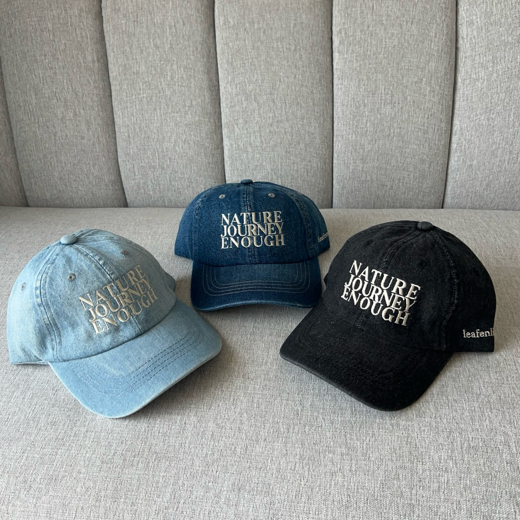 (ส่วนลดหน้าแอพหาไม่เจอทักแชทนะคะ🥰) JEANS CAP 💙 Nature , Journey , Enough / หมวกยีนส์ หมวกแก๊ป