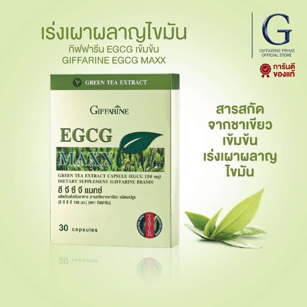 อีจีซีจี แมกซ์ กิฟฟารีน Giffarine EGCG Maxx ผลิตภัณฑ์เสริมอาหาร สารสกัดชาเขียวเข้มข้น