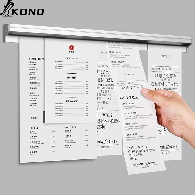 KONO ที่หนีบออเดอร์ รางเสียบบิล รางออเดอร์ เพิ่มประสิทธิภาพ 100% อลูมิเนียมไม่ต้องเจาะรู30/50/70/90CM ราคา ถูกที่สุด ดีลบีเคเค แกลเลอรีภาพที่ 6