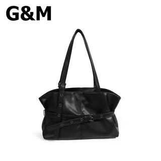 G&M กระเป๋าโท้ตสตรีวินเทจพรีเมียม กระเป๋าสะพายรักแร้หนังพียู ซับในรักเกาหลี แถมฟรี! จี้ห้อยสวยๆ พร้อมสายสะพายไหล่ปรับได้