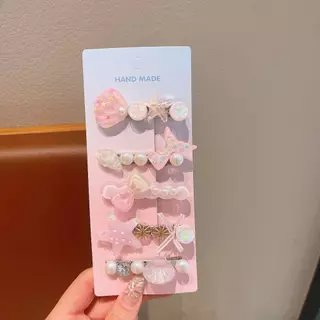 LUCKYROSE กิ๊บติดผม แนวทะเล สไตล์การ์ตูนน่ารัก ดาวทะเล เปลือกหอย ไข่มุก สำหรับจัดแต่งหน้าม้าเด็กสาว