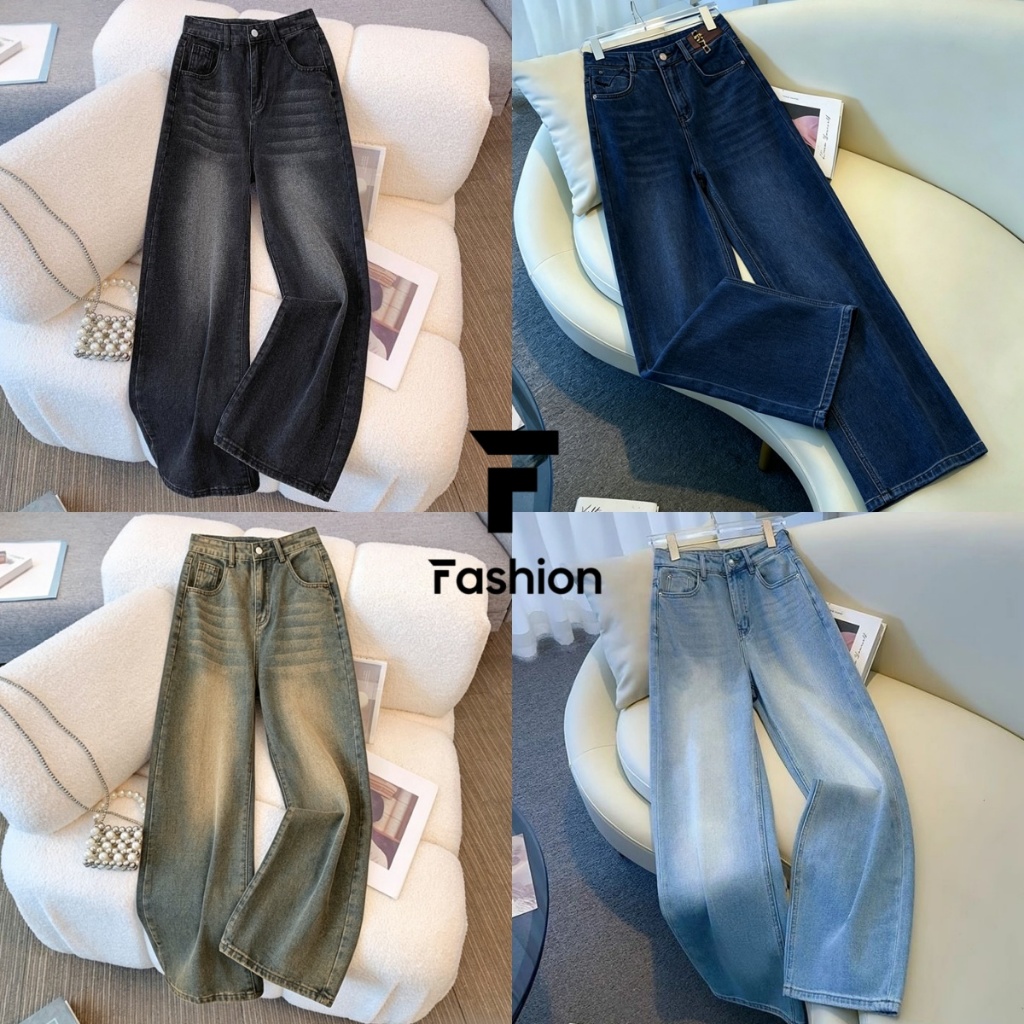 สุดคุ้ม! กางเกงยีนส์เอวสูง ทรงกระบอกใหญ่ Unisex ใส่ได้ทั้งชายหญิง ลุคเกาหลีสไตล์LISA สายเปรี้ยว แมทง่าย เนื้อผ้าไม่อึดอั