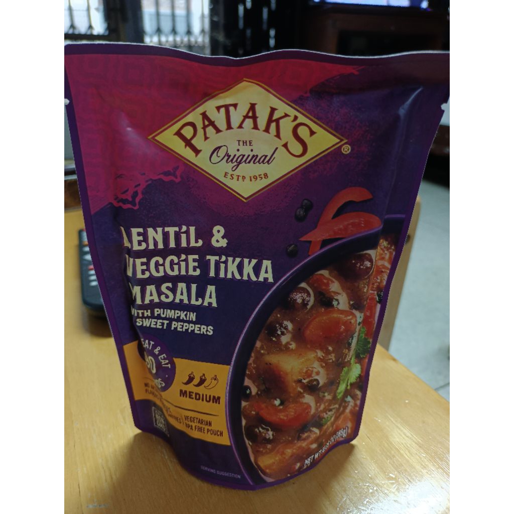 ขาย 180.- Patak's Lentil & Veggie Tikka Masala