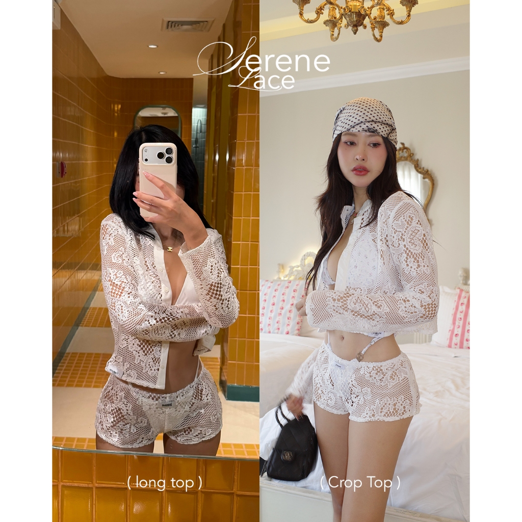 ICEBLINK l Serene Lace Set เซ็ตชุดคลุมลูกไม้ซีทรู(ไม่รวมบิกินี่)