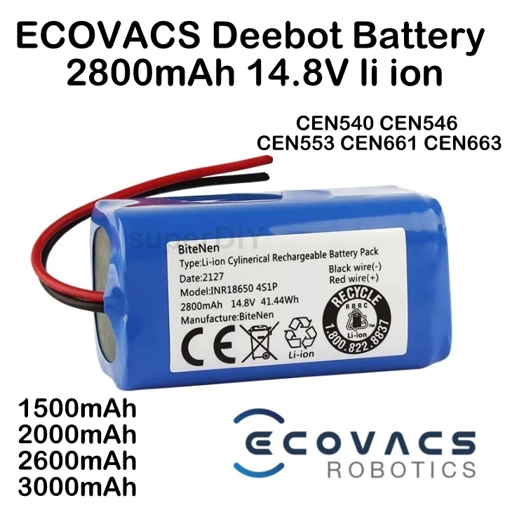【สินค้าสปอต】Fitter Ecovacs CEN540 CEN54 CR130 CEN546 CEN550 CEN553 CEN663 CEN640 CEN665 DG800 9800ma