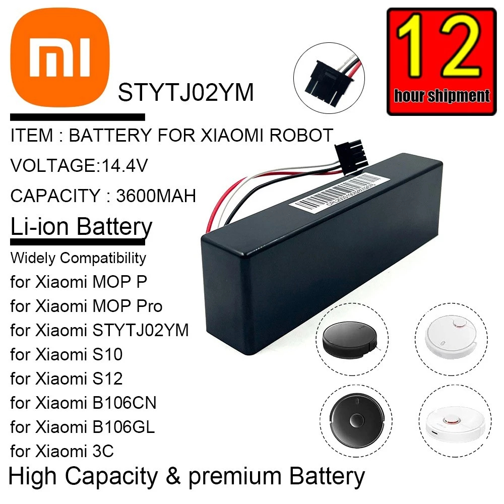 12H Shipping Compatible with Mijia 3C Battery STYTJ02YM Yunmi Battery 9800mAh STYTJ02YM X20 X20+ S10 MH1-SC Battery