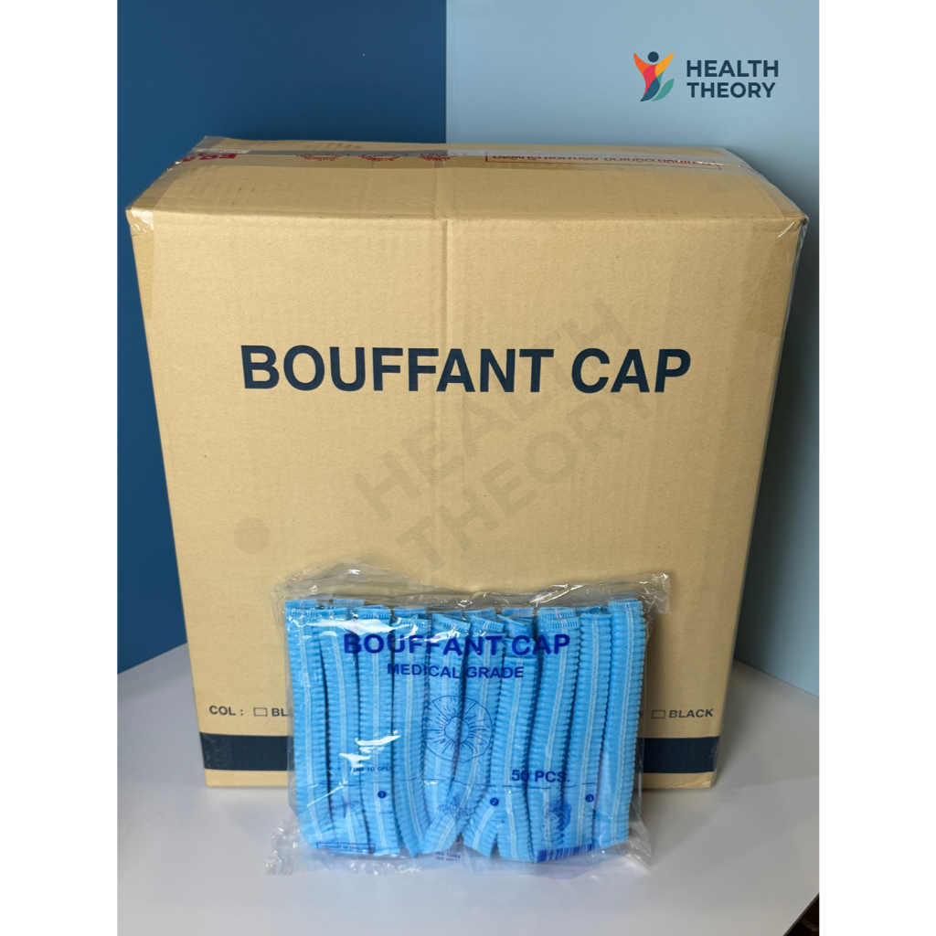 [ยกลัง 1,000ชิ้น ] หมวกคลุมผม หมวกตัวหนอน 21 นิ้ว หนา 14แกรม เกรดA ยางยืดนุ่ม ใส่สบาย ( 20แพ็ค )