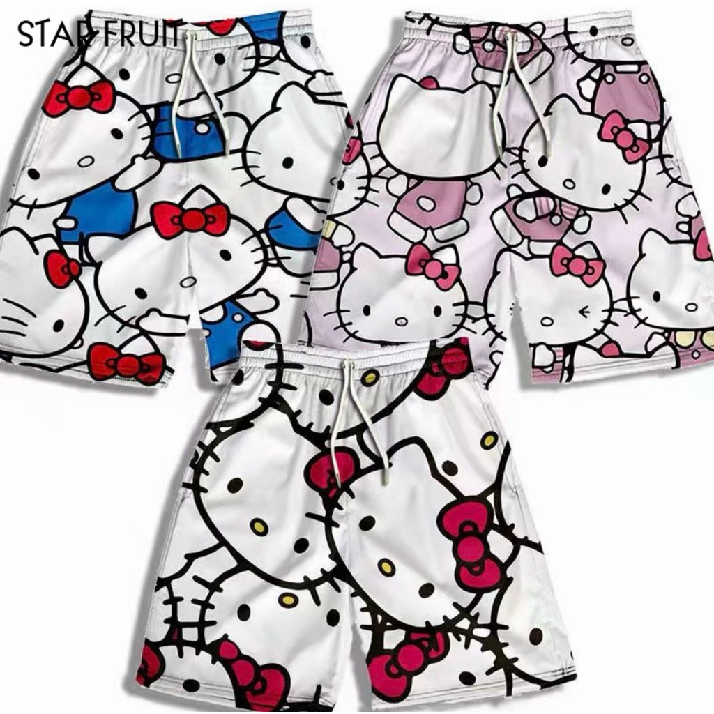 Hello  kitty กางเกงขาสั้นสำผู้ชาย ใส่ในช่วง ซัมเมอร์เที่ยวทะเลอากาศร้อนออกทริป เล่นกีฬา K306
