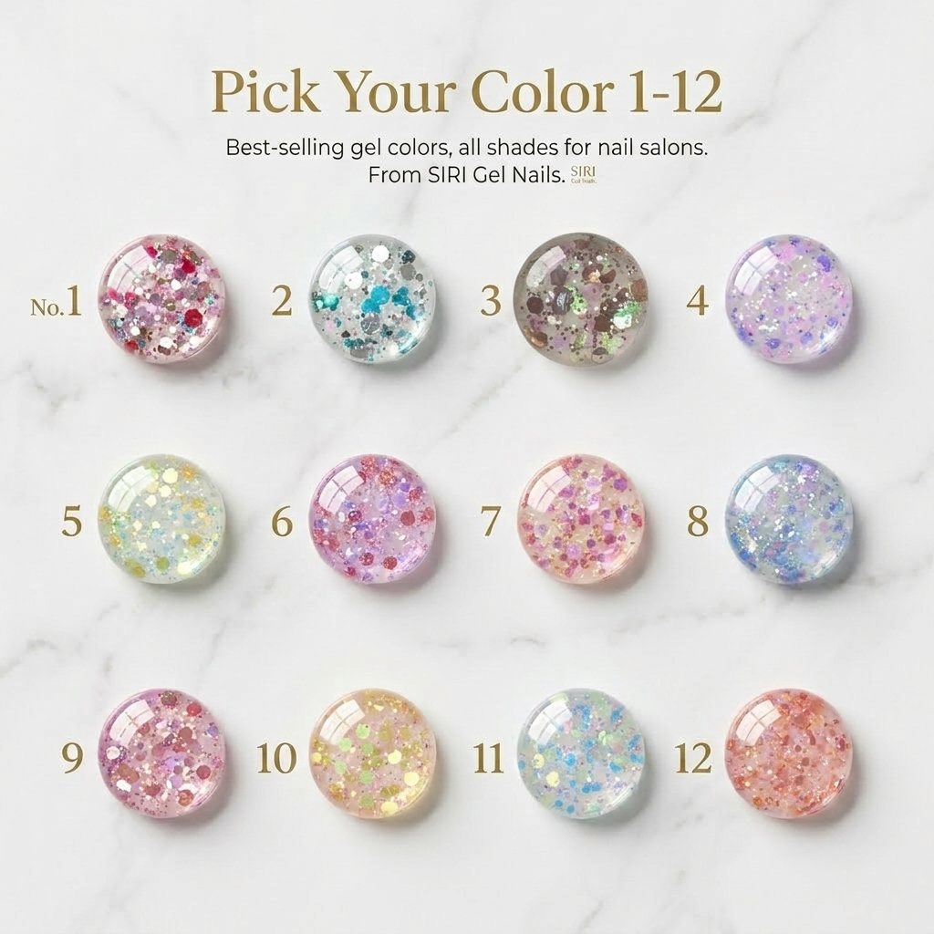 สีเจลกลิตเตอร์ โทนพาสเทล&สีแฟลช โทนมาการอง หวานละมุน ขายแยกขวด (S4001) Glitter & Flash Gel Macaron Tone